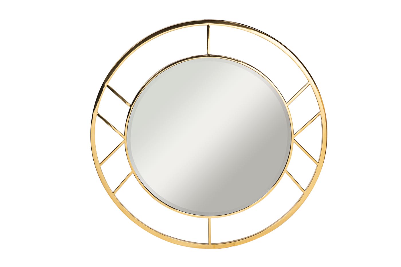 KFG082 Зеркало круглое в металлической раме, цвет золото