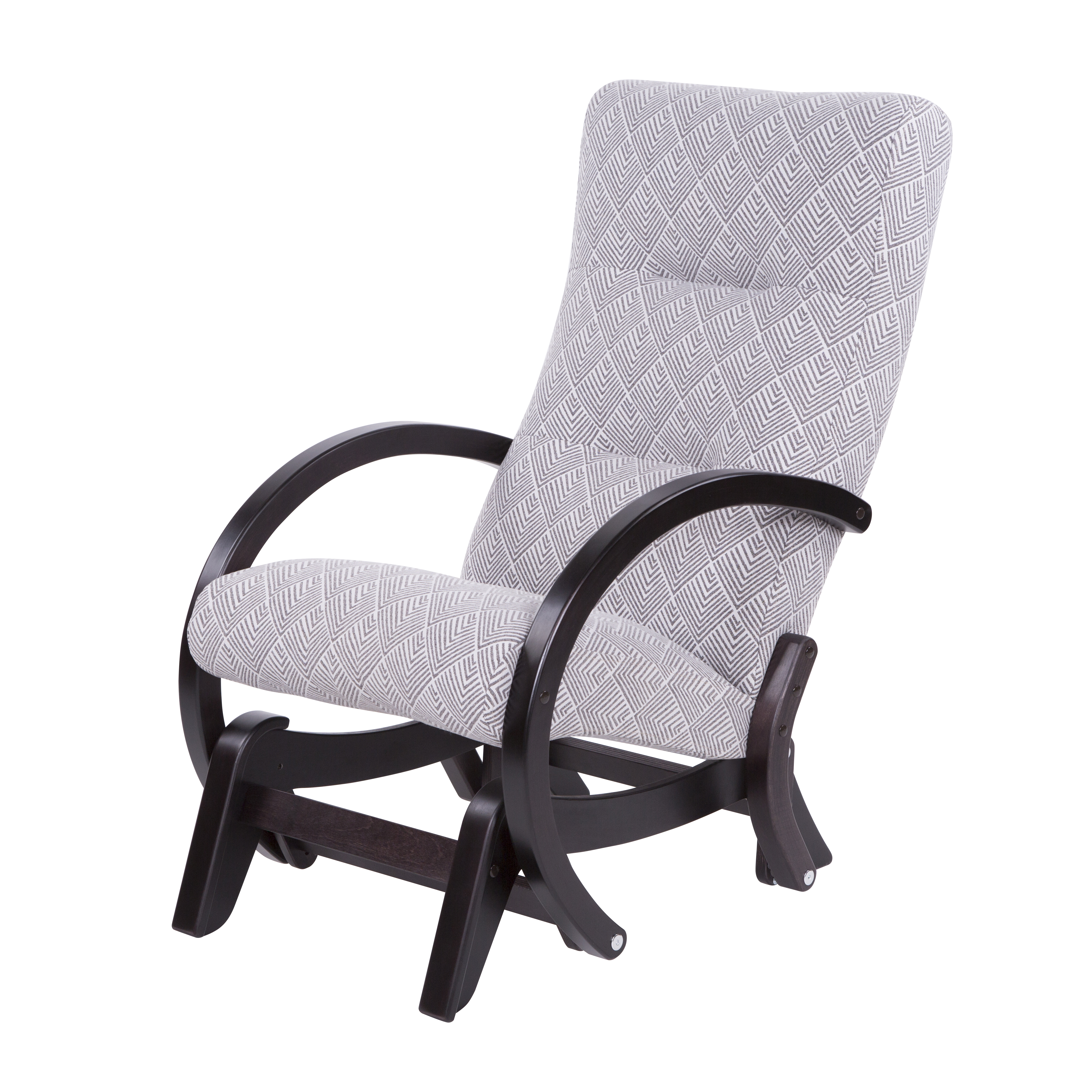 кресло-качалка глайдер Мэтисон  Лофт 01 серый каркас  Венге структура