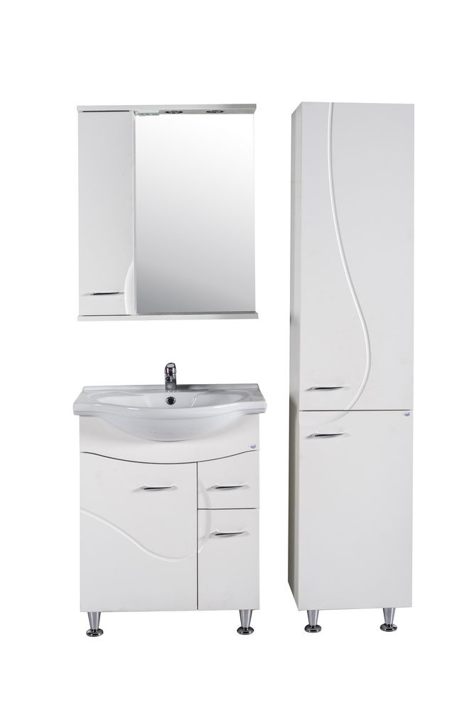 Зеркальный шкаф для ванной белый купить Альфа 65
