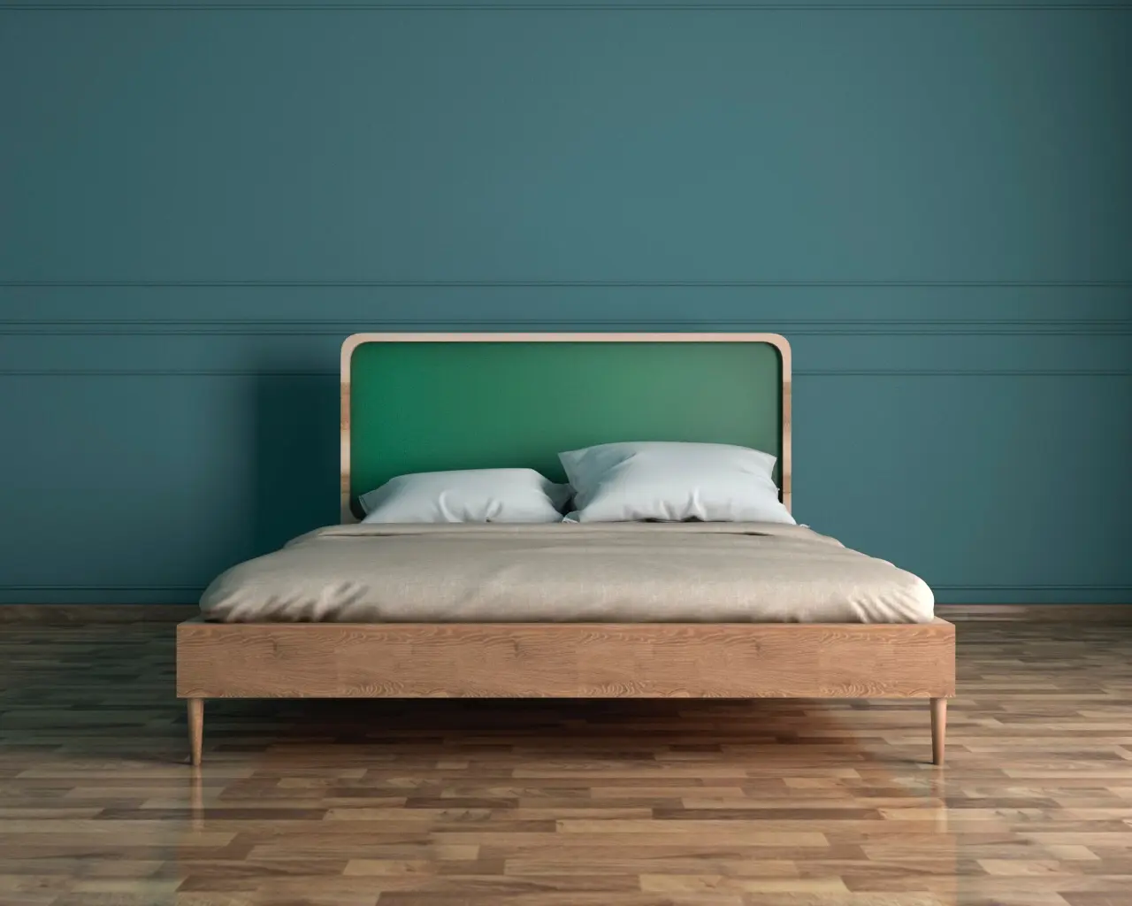 Кровать из дерева в Скандинавском стиле "Ellipse" 160*200